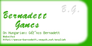 bernadett gancs business card